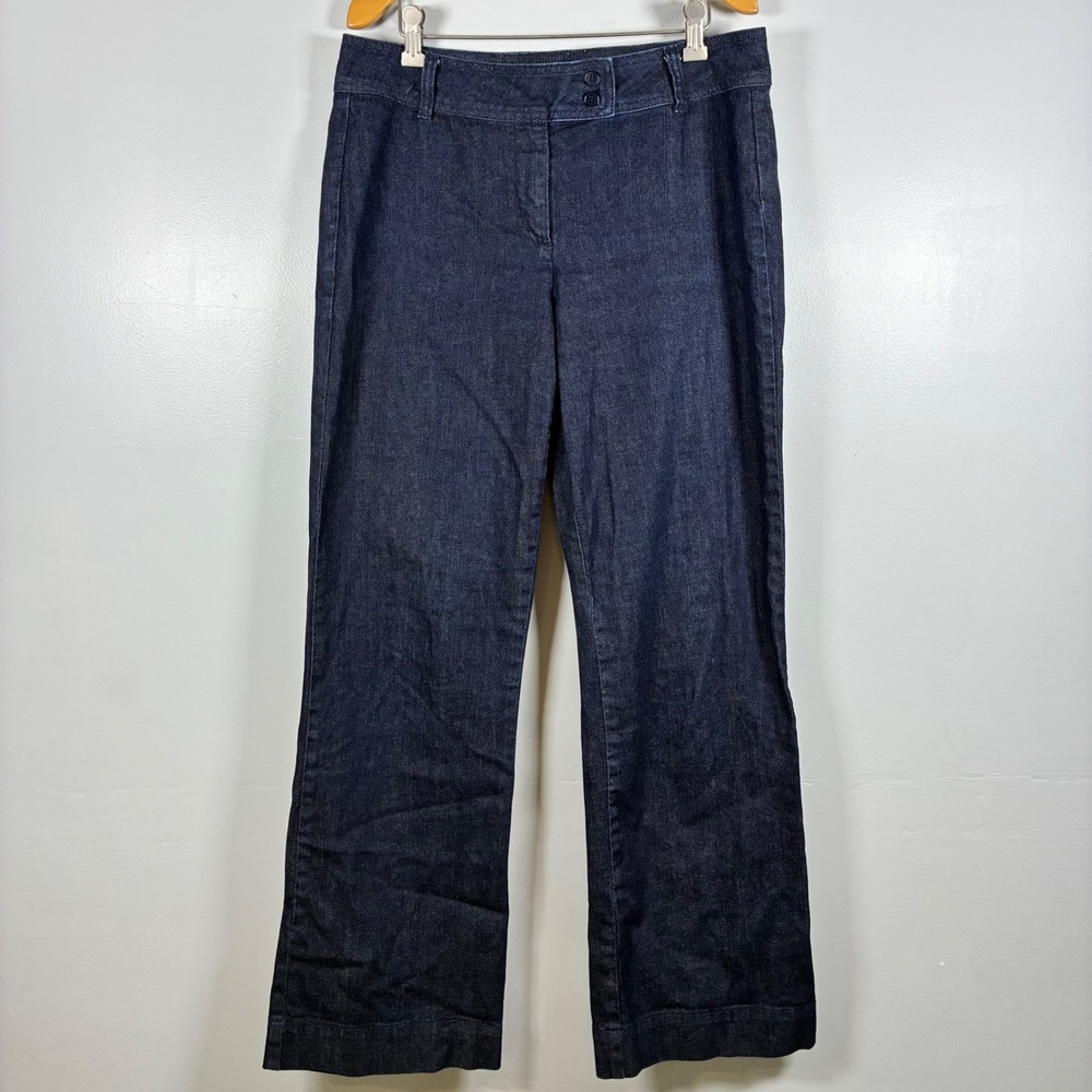 Talbots Jeans 10 Dark Indigo Curvy Boot Trouser Stretch Denim Pant Clean Girl